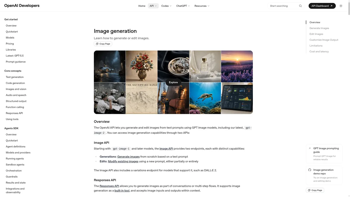 GPT Image 2 von OpenAI Dokumentation