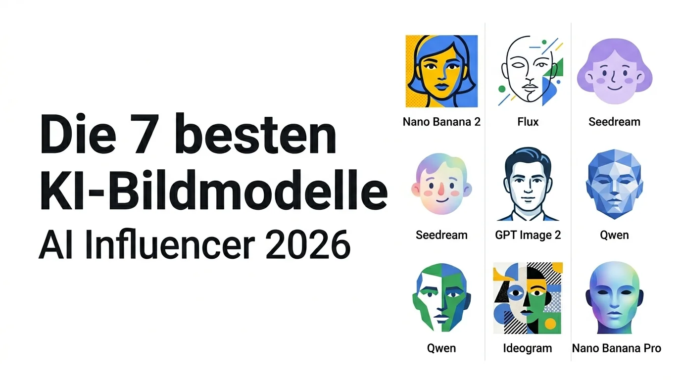 Die 7 besten KI-Bildmodelle für AI Influencer 2026 — Thumbnail