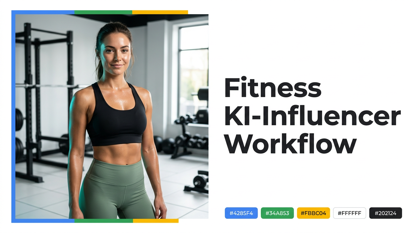 Fitness KI-Influencer: athletisch-toned AI-Charakter im modernen Gym, Brand-Deal-ready Aesthetic