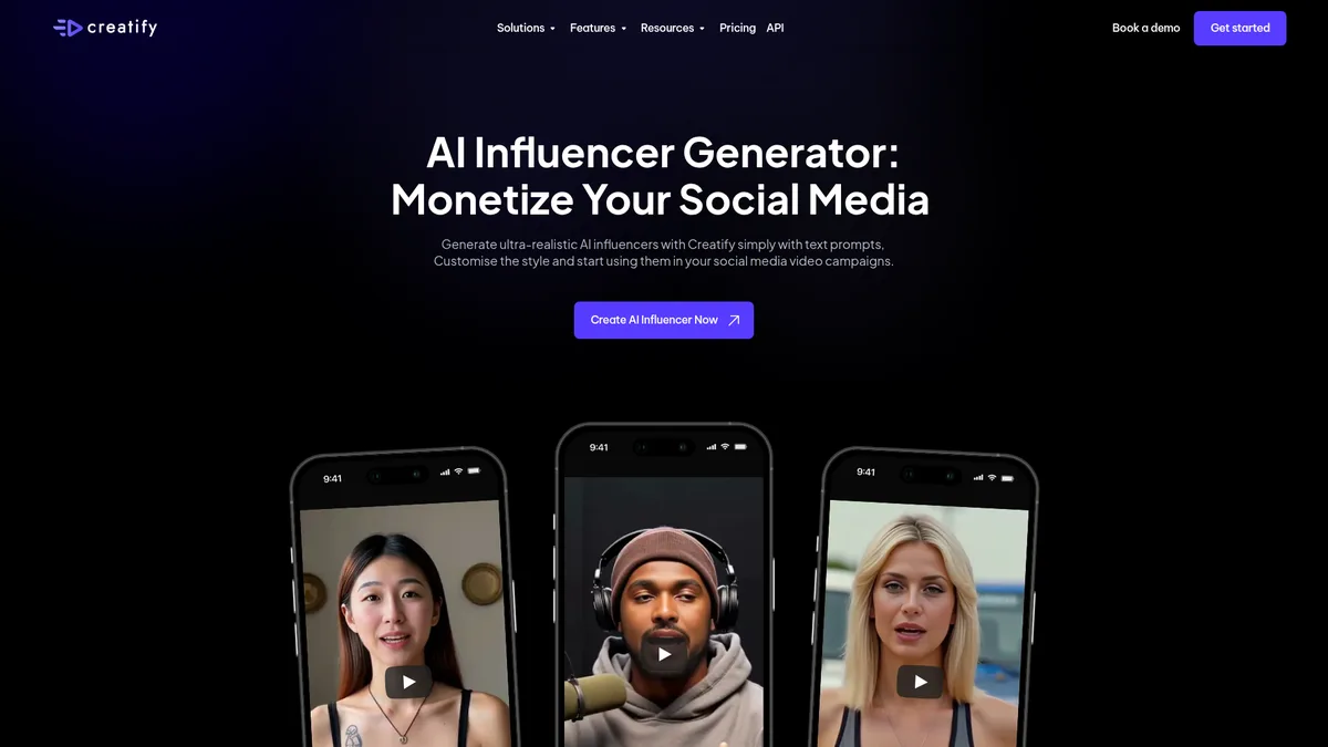 Creatify — Screenshot der Plattform für KI-generierte Video-Ads mit sprechenden Avataren