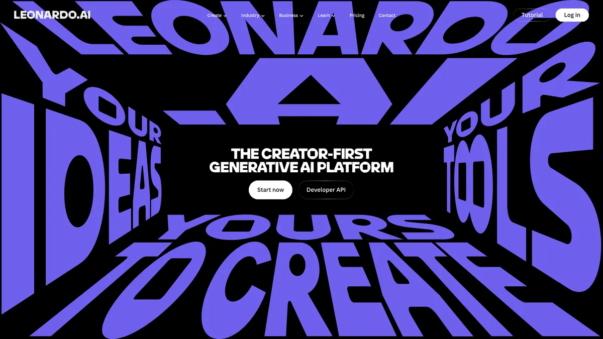 Leonardo AI — Screenshot der Bildgenerierungs-Plattform