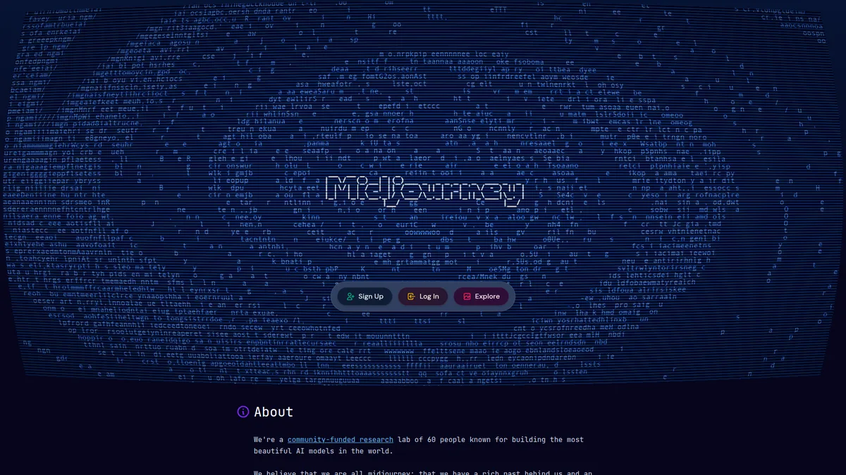 Midjourney — Screenshot der Bildgenerierungs-Plattform
