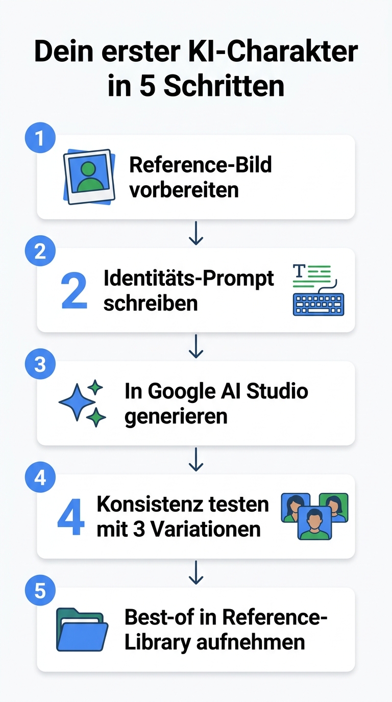 5-Schritte-Workflow für deinen ersten KI-Charakter