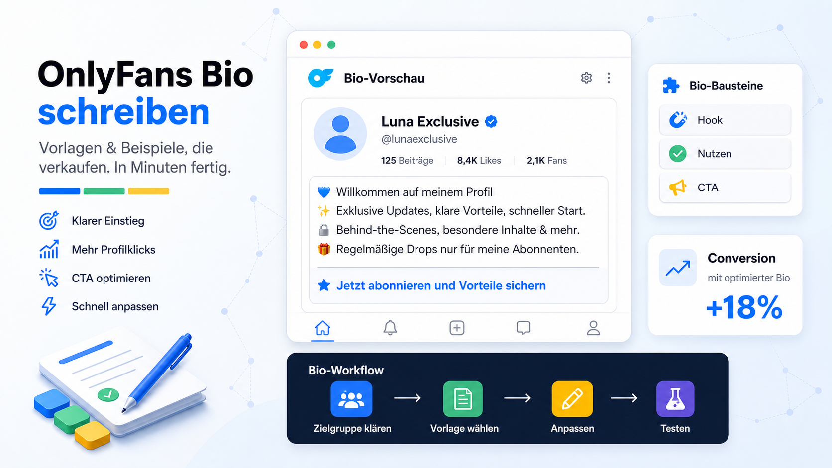 OnlyFans Bio schreiben: Vorlagen & Beispiele, die verkaufen (2026)