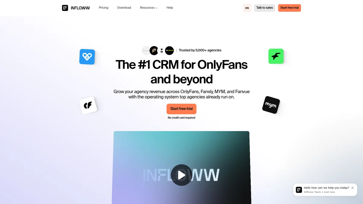 Agenturen steuern Creator-Accounts über CRM-Tools wie Infloww – „The #1 CRM for OnlyFans“.